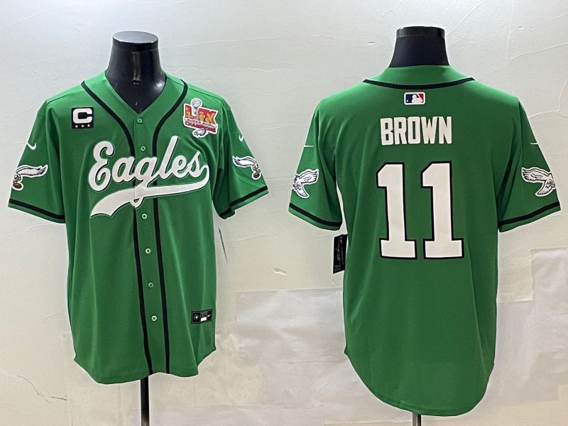 Men Philadelphia Eagles #11 Brown Green three generations Jointly Name 2025 Nike Limited NFL Jersey style 13->philadelphia eagles->NFL Jersey